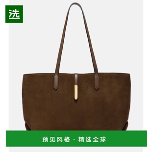 1h可退 香港直邮DeMellier 女士 Tokyo 皮革饰边绒面革手提包