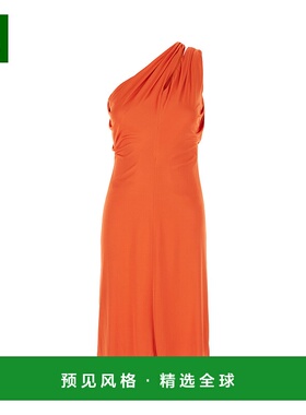 1h可退 香港直邮Versace 范思哲 女士 橙色粘胶纤维连衣裙 101977