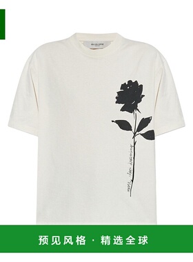 1h可退 香港直邮GOLDEN GOOSE 女士 白色玫瑰T恤 GWP01874P002127
