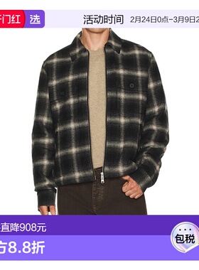 1h可退 香港直邮Allsaints 男士 Bayo 毛毛夹克 M026OD black黑色