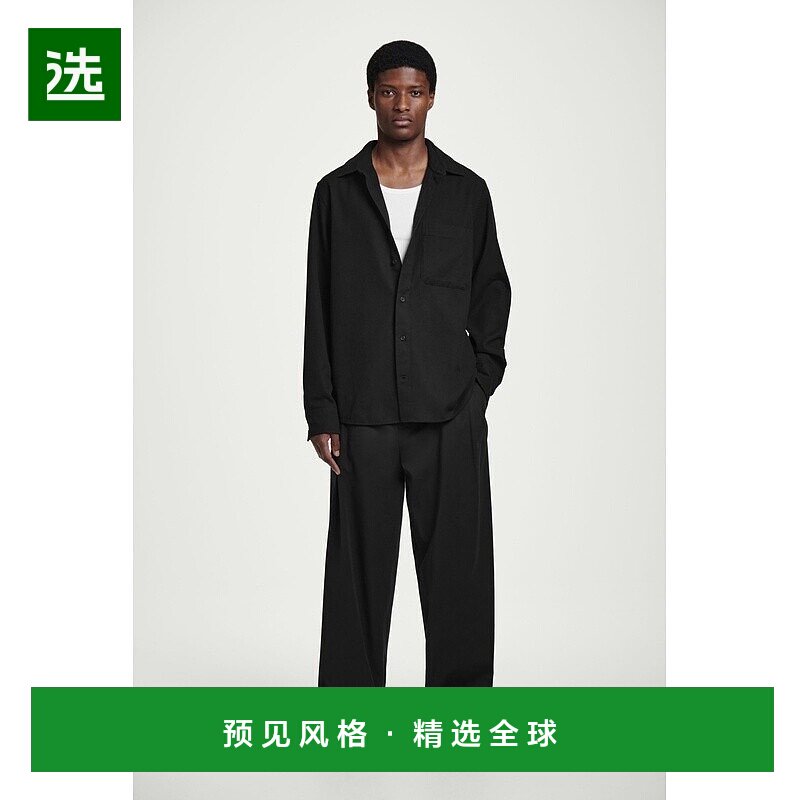 欧洲直邮COS 男士蓝色绒面革休闲运动鞋新款