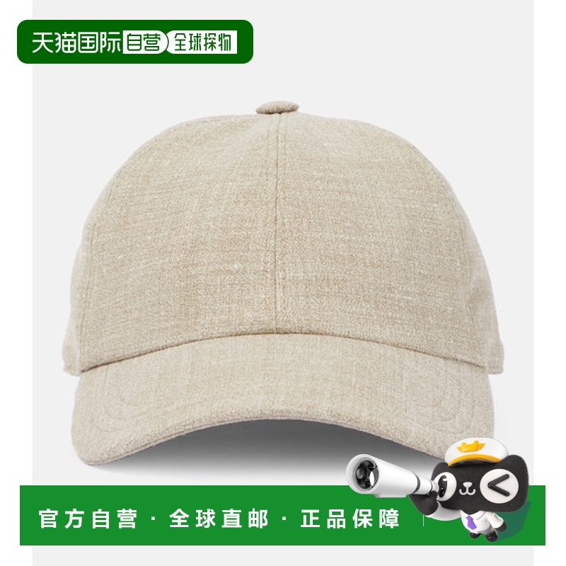 1h可退 香港直邮The Row 女士 Caspian 丝质亚麻羊毛棒球帽