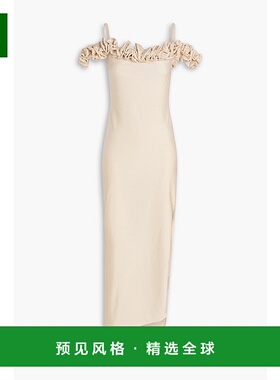 1h可退 香港直邮Coperni 女士 荷叶边弹性针织中长连衣裙 COPR113