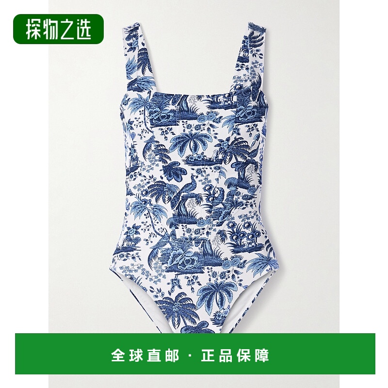 1h可退 香港直邮Staud 女士 Adelaide 拼接印花再生泳衣 S25V5103