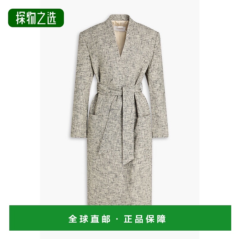 香港直邮ZIMMERMANN 女士 亚麻混纺大衣 9407JS243BLACKCREAM