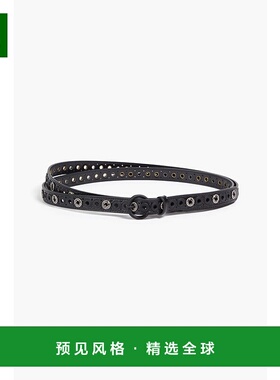 1h可退 香港直邮Sandro 女士 精饰皮带腰带 SFACE00356NOIR牛皮