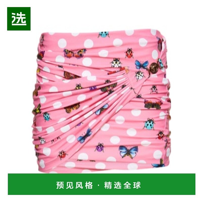 香港直邮Versace 蝴蝶印花迷你半身裙 78I-0FW029