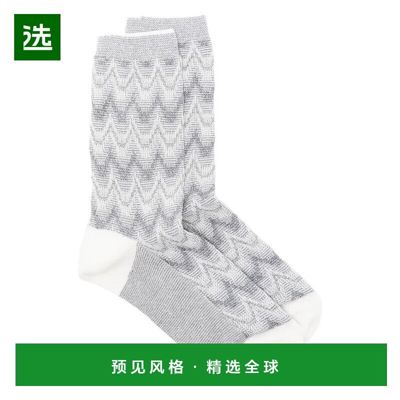 1h可退 香港直邮MISSONI 米索尼 女士 人字纹棉袜子 CZ00CMDA352