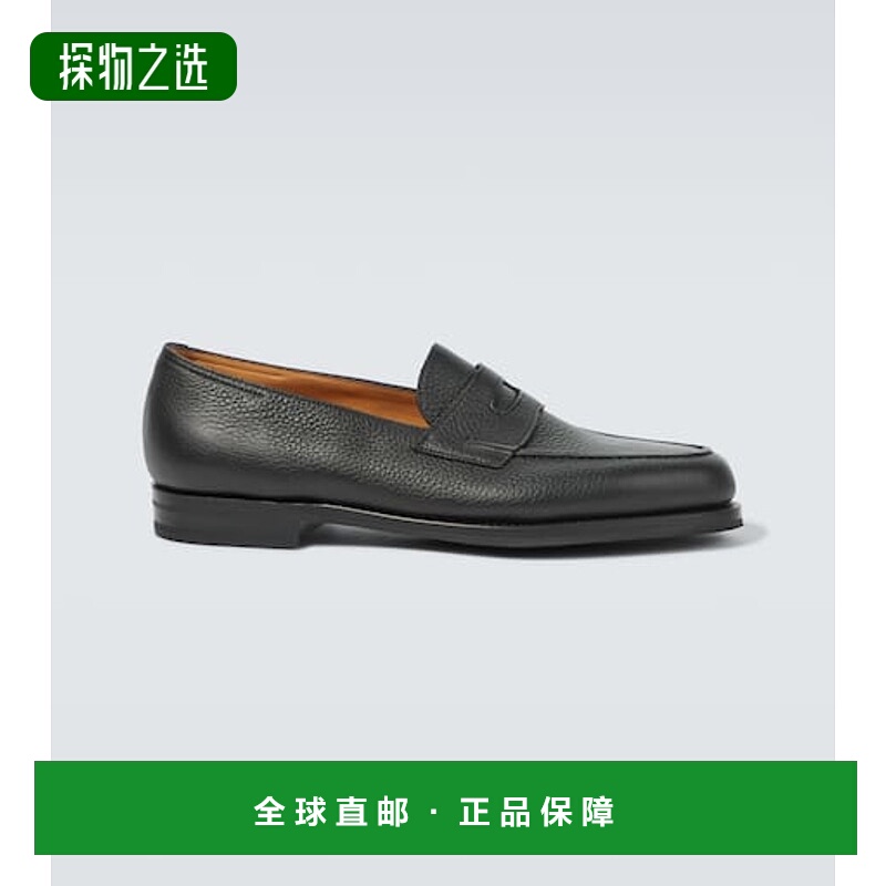 1h可退 香港直邮John Lobb 男士 Lopez 皮质乐福鞋 black黑色 舒
