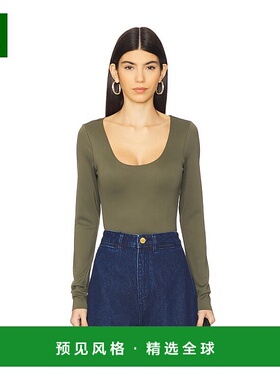 1h可退 香港直邮GOOD AMERICAN 女士 Sculpting 圆领长袖上衣 GB0