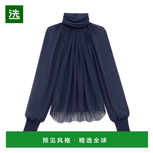 真丝长袖 香港直邮Saint 女装 高领衬衫 上衣810153Y065W Laurent