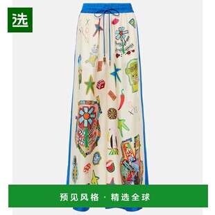 1h可退 香港直邮ALÉMAIS 女士 Rollers 印花真丝居家长裤