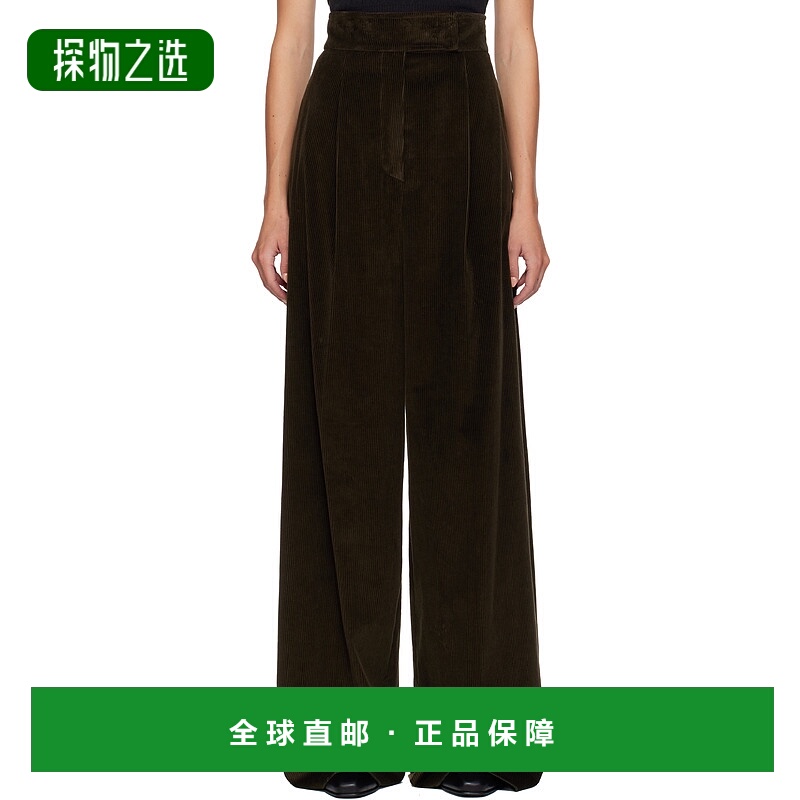 香港直邮MaxMara 麦斯玛拉 女士 棕色 Bosso1234 长裤 2521136393