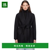 黑色束带夹克 1h可退 女士毛呢 Wharf London 美国直邮 Harris