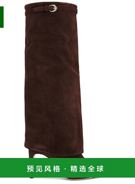 1h可退 香港直邮Staud 女士 Wally 翻折高跟靴子 F24F1003CS麂皮