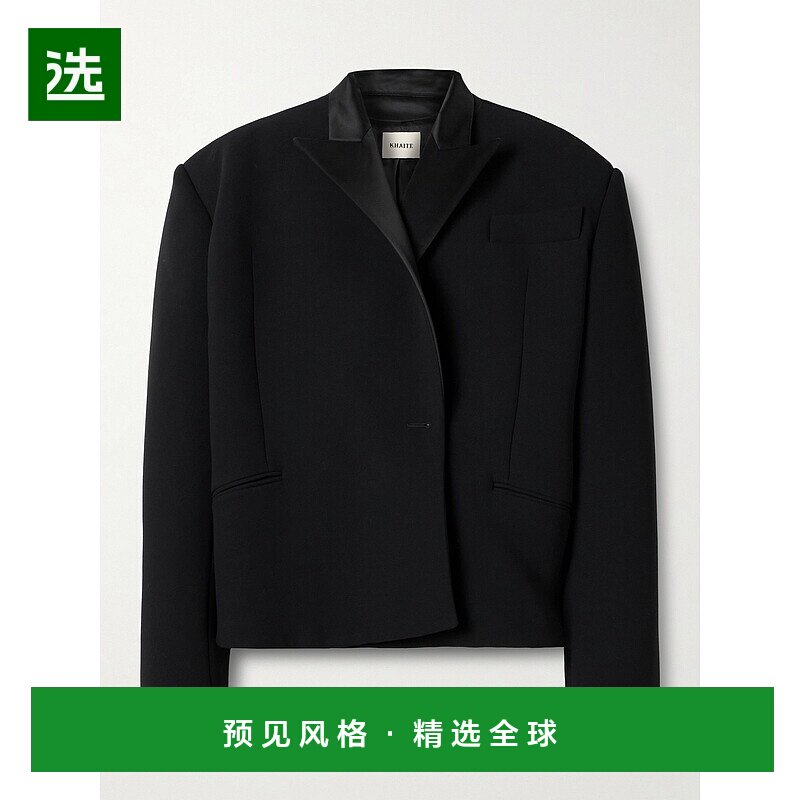 1h可退 香港直邮KHAITE 女士 Comair 短款绸缎边绉纱西装外套 620
