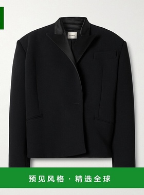 1h可退 香港直邮KHAITE 女士 Comair 短款绸缎边绉纱西装外套 620