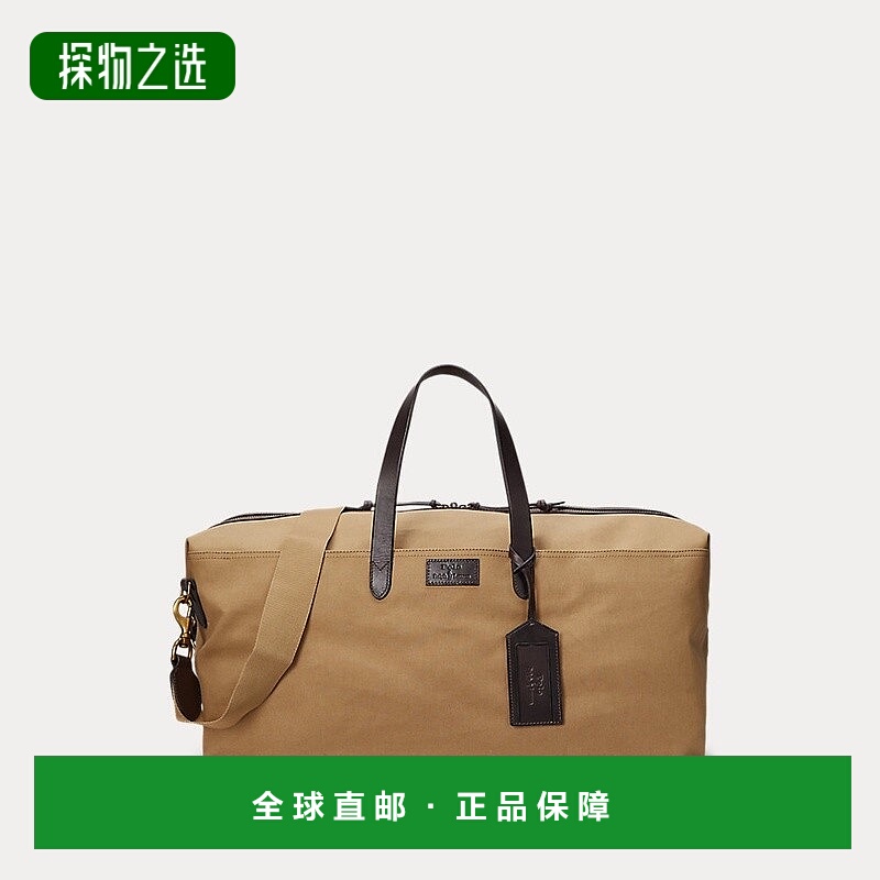 自营欧洲直邮RALPH LAUREN拉夫劳伦Polo皮革边饰帆布旅行包