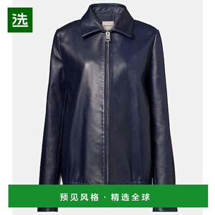 香港直邮KHAITE blue蓝色 女士 皮革夹克 舒适时 Jackson 1h可退