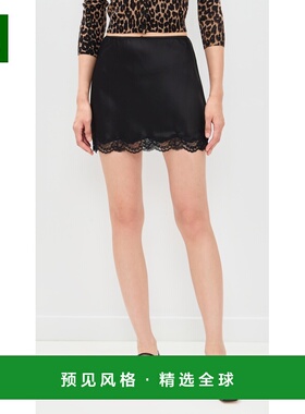 1h可退 香港直邮REFORMATION 女士 Neera 缎面半身裙 black黑色