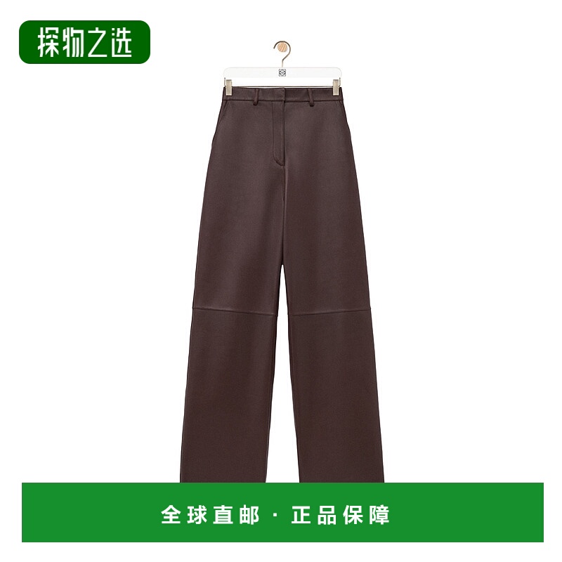 香港直邮LOEWE 罗意威 女士 巧克力色软羊皮裤子 S359Y54L61CHOCO