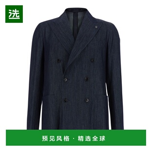 1h可退 香港直邮Tagliatore 男士 Revers 蓝色双排扣耸肩夹克(牛)