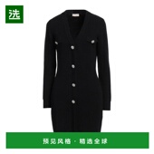 美国直邮 V领长袖 LIU 修身 1h可退 女士迷你裙 针织连衣裙