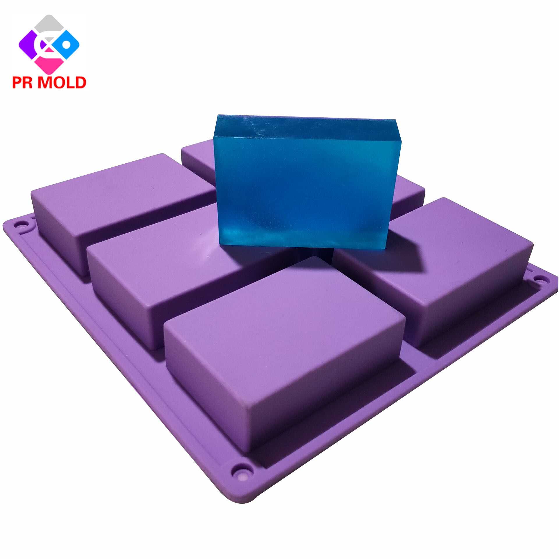 现货 六连长方形硅胶模具 长方形肥皂模具 烘焙用具 加厚出口版
