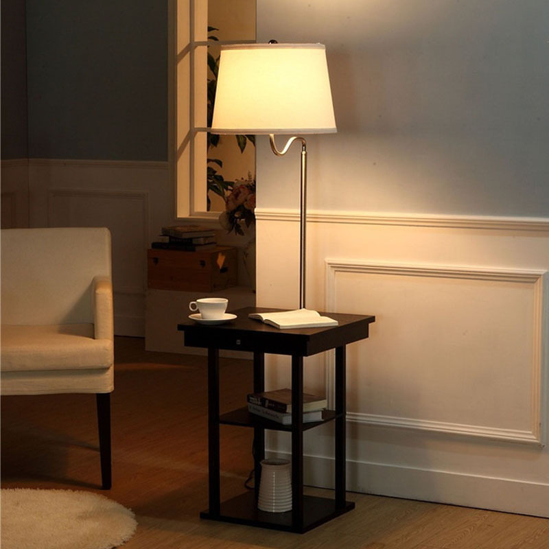 厂家直销简约现代美式客厅多功能落地灯带灯桌子灯卧室充电USB,家装灯饰光源,置物功能落地灯,淘宝优惠券,粉丝福利购,淘宝优惠卷