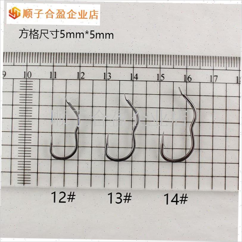 自动翻转鱼钩散装3字钩三弯钩碳钢曲柄有倒Q刺TV防吐钩鲫鱼野钓.