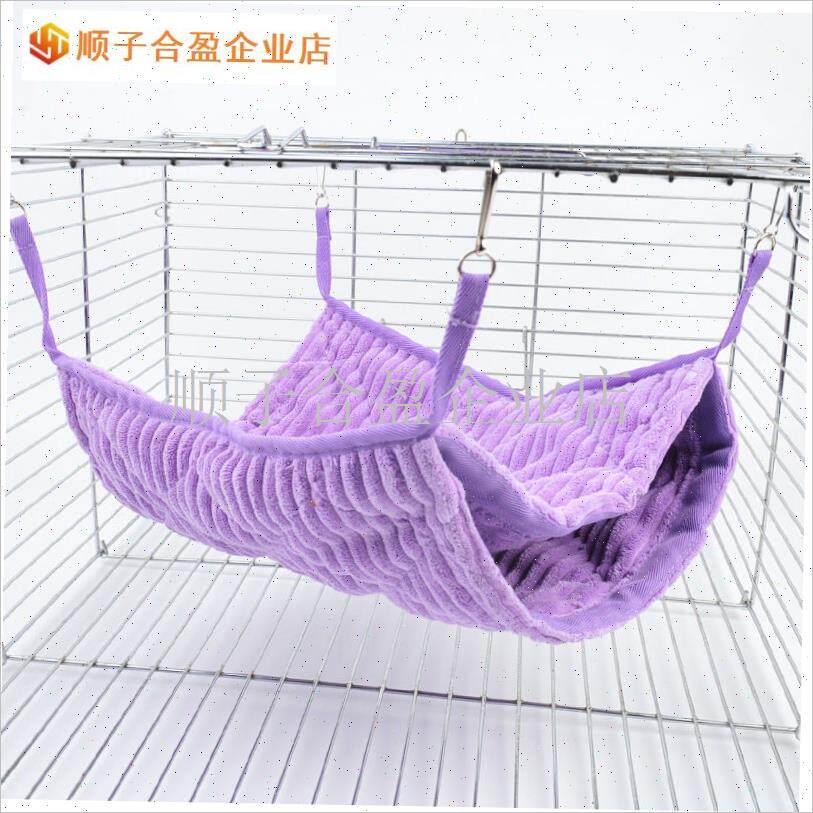 雪貂保暖双层 吊床松鼠龙猫睡袋 四脚J棉吊窝冬季猫吊床貂宠物用.