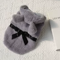 Кроличье меховое пальто серое серое