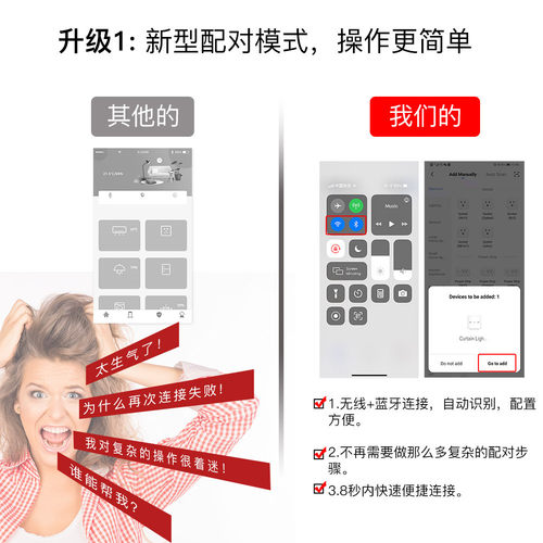 WiFi智能家居窗帘灯开关RF射频遥控app远程定时语音触摸开关