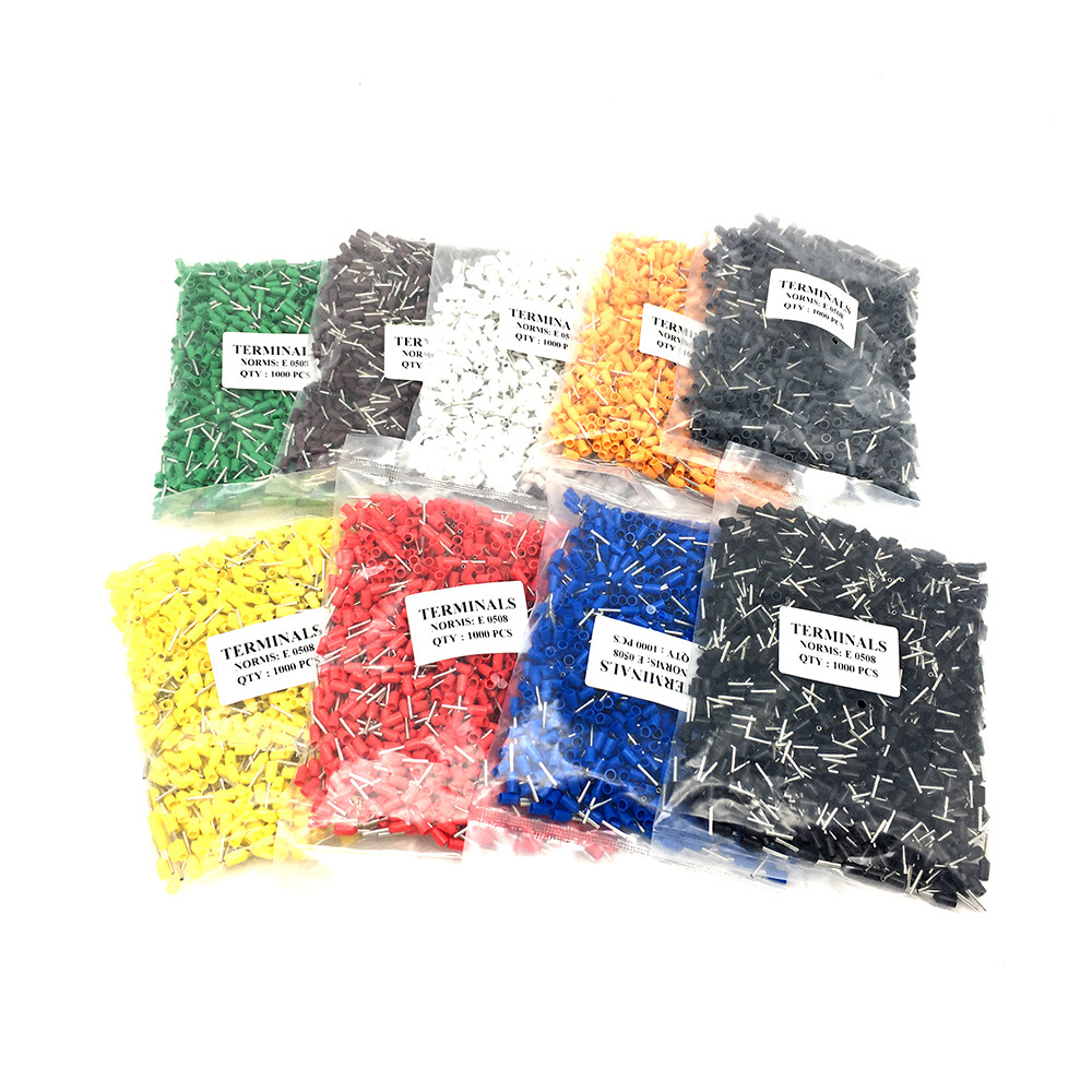 VE欧式管型预绝缘端子冷压端子E1508管型接线端子针形中接管