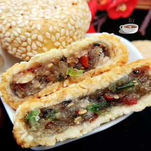 安徽小麻饼手工果仁芝麻饼喜饼糕点黑芝麻正宗老式独立小包装传统