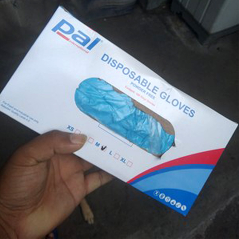 蓝色派乐斯一次性手套PVC100只食品级蛋糕餐饮乳胶女美容牙科诊所