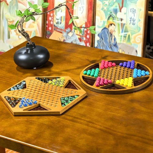 实木高档玻璃球跳棋儿童弹子