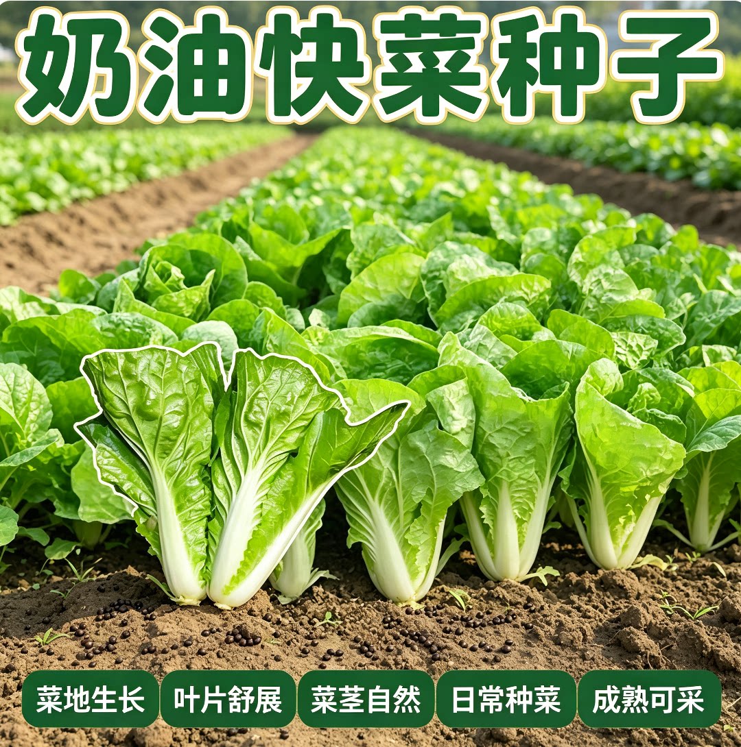 快菜种奶油小白菜籽四季播20天快菜春夏秋冬季种青蔬菜种孑阳台 - 实物图
