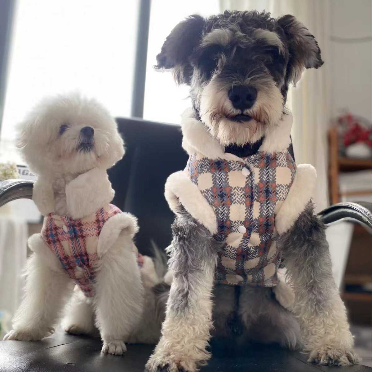 可牵引加绒狗狗衣服冬季宠物泰迪小狗小型犬比熊博美猫咪衣服秋冬
