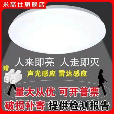 LED雷达人体感应声光控吸顶灯过道楼梯声控走廊阳台卫生间车库灯