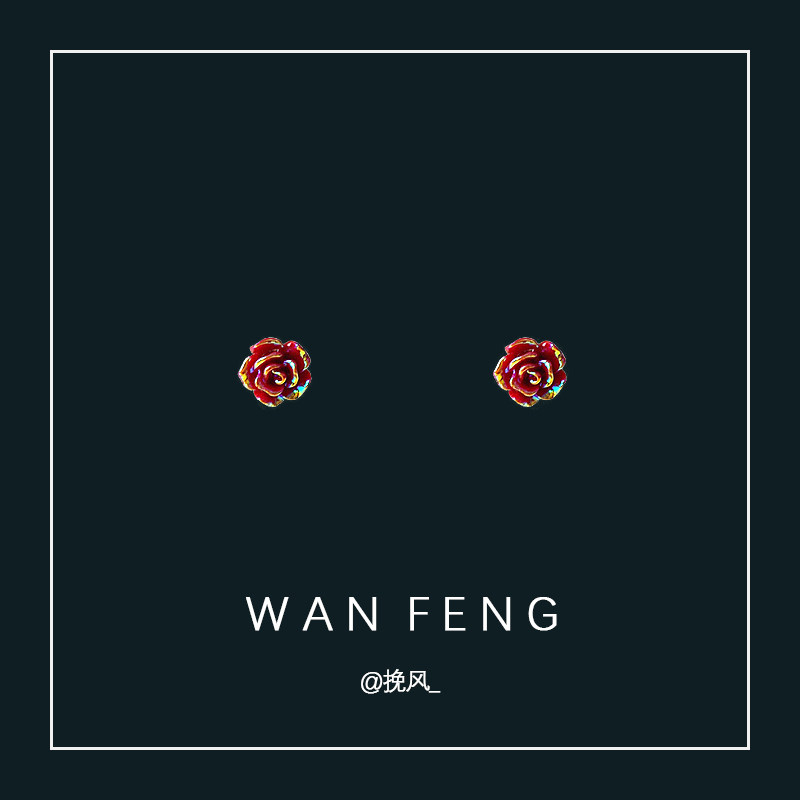 凡尔赛玫瑰耳钉夏季女耳环小众设计感高级2022爆款耳饰小巧高级