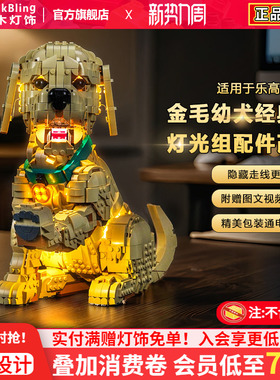 Brickbling适用乐高11384小金毛幼犬积木灯饰配件改装led灯光组