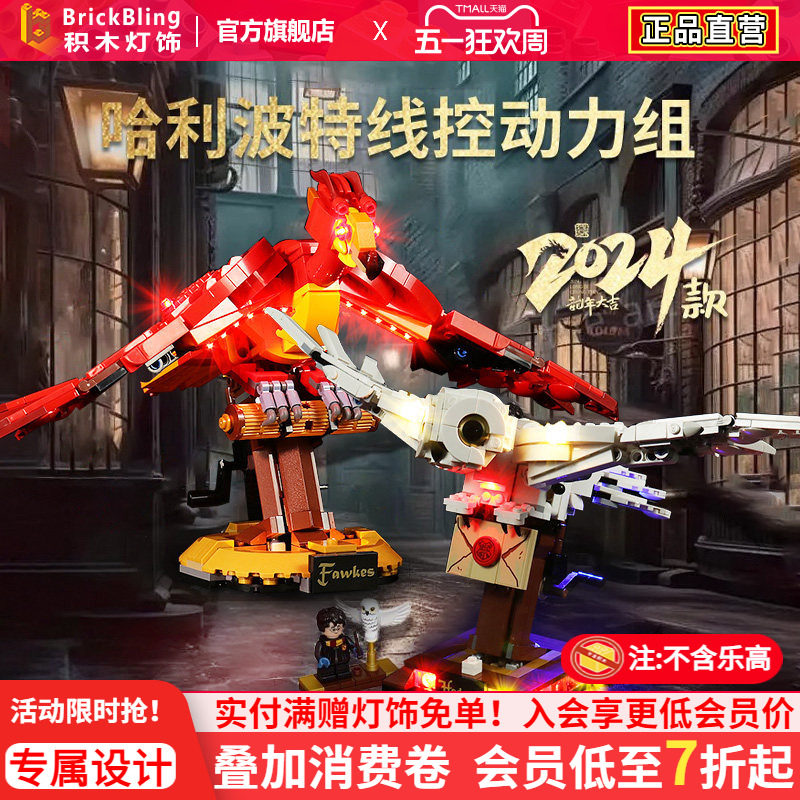 适用乐高75979哈利波特海德薇猫头鹰积木灯饰动力组马达展示盒