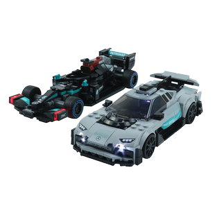 BrickBling 适用乐高76909 梅赛德斯奔驰跑车积木灯饰LED灯光组件