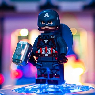 复仇者联盟积木小人仔美国队长蓝甲虫神奇女侠鹰眼蜘蛛钢铁侠玩具
