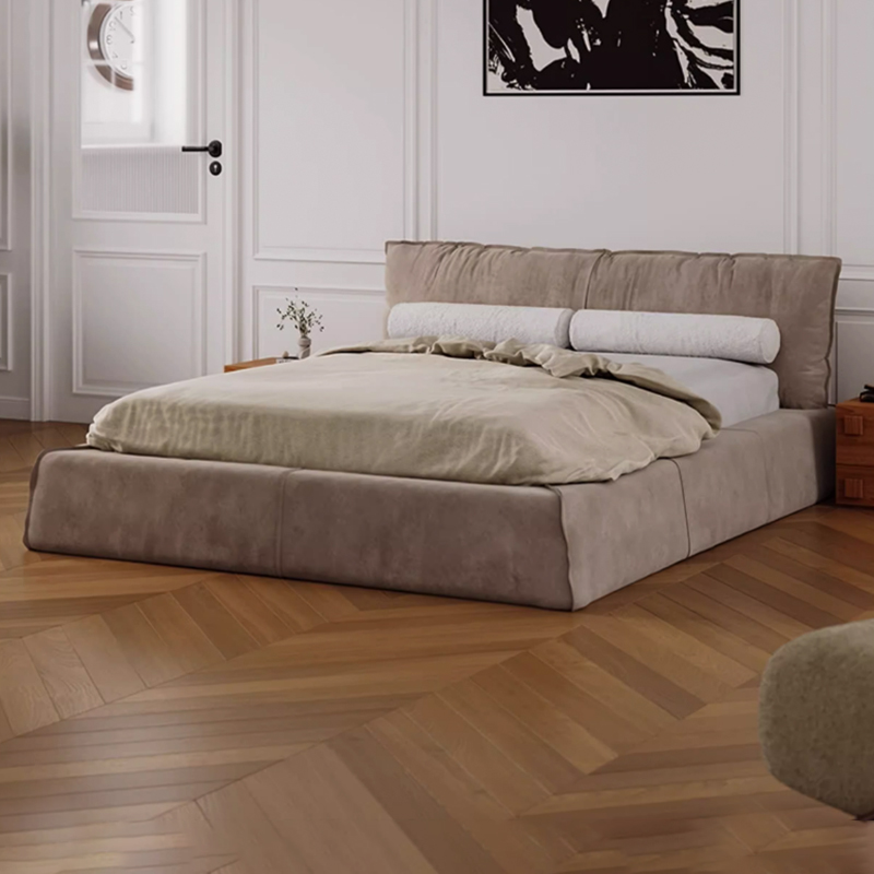 意式主卧室磨砂布双人巴黎床