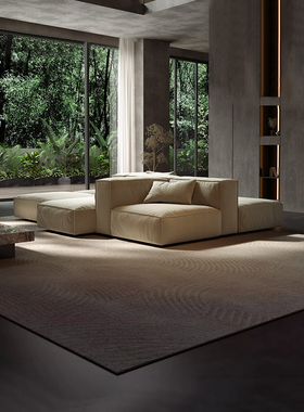 意式SABA极简模块亚麻布艺沙发别墅客厅沙发双面向豆腐块组合沙发