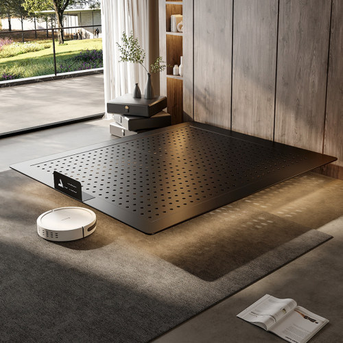 无床头悬浮床碳素钢铁艺床主卧不锈钢床架零甲醛轻奢2米x2米2大床