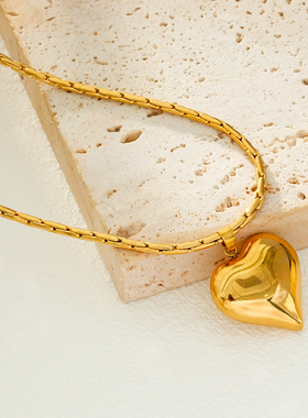 HACKNEY NINE英国伦敦轻奢饰品欧美风重工爱心毛衣链18K镀金项链