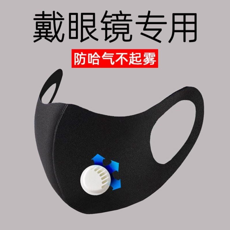 带眼镜的防雾口罩冬天戴眼镜防雾霾呼吸阀防哈气近视眼透气也可洗图片